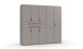 Drehtürenschrank >DIGIT< in SAHARAGRAU - 225x208x58cm (BxHxT)