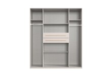 Drehtürenschrank >DIGIT< in WEISS + SCHWARZ - 180x208x58cm (BxHxT)