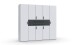Drehtürenschrank >DIGIT< in WEISS + SCHWARZ - 225x208x58cm (BxHxT)