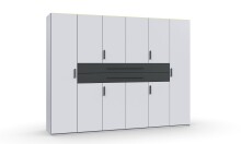 Drehtürenschrank >DIGIT< in WEISS + SCHWARZ -...
