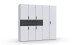 Drehtürenschrank >DIGIT< in WEISS + SCHWARZ - 225x208x58cm (BxHxT)