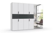 Drehtürenschrank >DIGIT< in WEISS / SCHWARZ /...