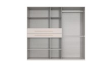 Drehtürenschrank >DIGIT< GRAFIT / ARTISAN EICHE DEKOR / SPIEGEL - 225x208x58cm (BxHxT)