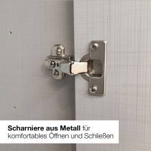 Drehtürenschrank >DIGIT< GRAFIT / ARTISAN EICHE DEKOR / SPIEGEL - 225x208x58cm (BxHxT)