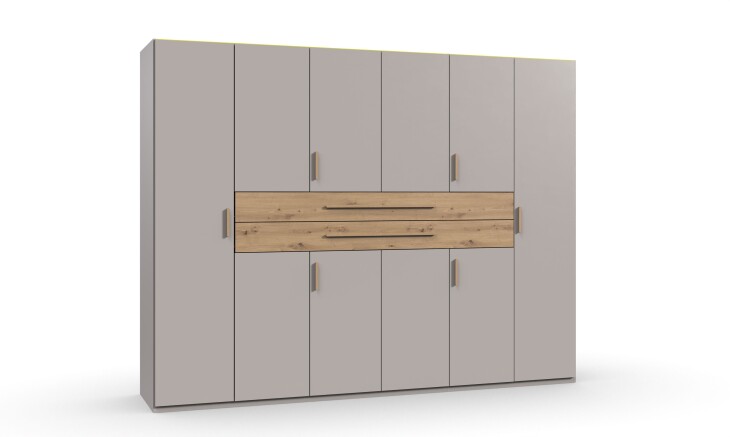 Drehtürenschrank >DIGIT< in KASCHMIR / ARTISAN EICHE DEKOR - 270x208x58 (BxHxT)