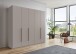 Drehtürenschrank >LONDON< SAHARAGRAU + ARTISAN EICHE DEKOR - 225x208x58cm (BxHxT)