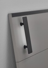 Futonbett >Tilburg< Saharagrau mit LED Beleuchtung,...
