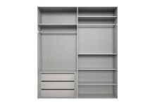 Drehtürenschrank >LONDON< SAHARAGRAU / ARTISAN EICHE DEKOR - 180x208x58cm (BxHxT)