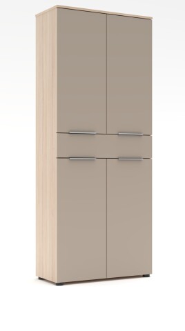 Aktenschrank >Santorin< in Riva Eiche / Cashmere - 80x198x38 (BxHxT)