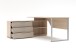 Regal-Schreibtisch >Santorin< in Riva Eiche Dekor, Melamin - 180x77x160 (BxHxT)