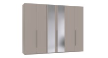 Drehtürenschrank >LONDON< in SAHARAGRAU /...