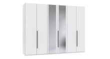 Drehtürenschrank >LONDON< in WEISS / SPIEGEL -...
