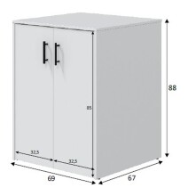 Waschmaschinenumbauschrank >Laundry< (2er-Set) in Weiß - 73x206x67 (BxHxT)