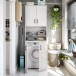 Waschmaschinenumbauschrank >Laundry< (4er-Set) in Weiß - 146x206x67 (BxHxT)
