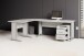 Büro-Set >Office Line< (3-tlg.) in Weiß, Holzwerkstoff - 220x186x170cm (BxHxT)