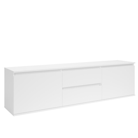 Lowboard >Brest< in Weiß, Holzwerkstoff - 180x50x38cm (BxHxT)