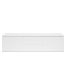 Lowboard >Brest< in Weiß, Holzwerkstoff - 180x50x38cm (BxHxT)