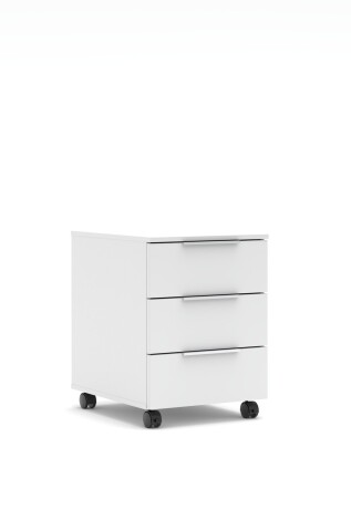 Container >Santorin< in Weiß, Holzwerkstoff / Glas - 45x61x55cm (BxHxT)