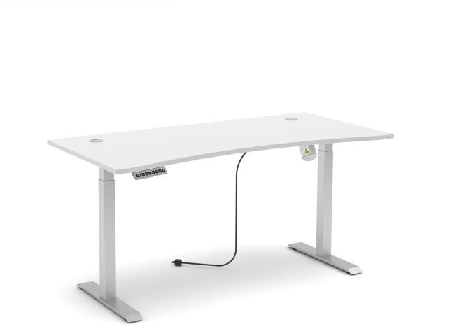Schreibtisch >Santorin< höhenverstellbar, Weiß - 160x72x77cm (BxHxT)