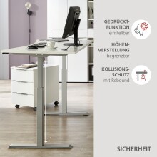 Schreibtisch >Santorin< höhenverstellbar, Weiß - 160x72x77cm (BxHxT)