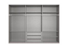 Drehtürenschrank >LONDON< inkl. Inneneinteilung, GRAFIT - 270x208x58cm (BxHxT)