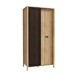Drehtürenschrank >JYTANA< in Eiche Dekor / Schwarz - 97x200,3x52,7cm (BxHxT)