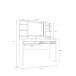 Schminktisch >LAYTON< in Weiss  / Weiss Glanz  - 120,1x141x42cm (BxHxT)