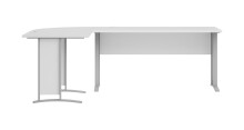 Eckschreibtisch >Clermont< in weiss Dekor, Holzwerkstoff - 220x73x170cm (BxHxT)