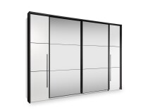 Kleiderschrank >Denver< in Weiß Abs.Graphit -...