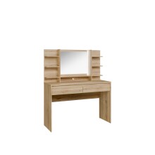Schminktisch >LISSON< in Mauvella Eiche inkl. Beleuchtung - 120x141x42cm (BxHxT)