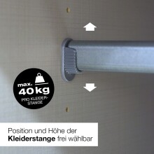 Drehtürenschrank >NADJA< in EICHE DEKOR / SPIEGEL - 225x208x58cm (BxHxT)