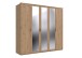 Drehtürenschrank >NADJA< in EICHE DEKOR / SPIEGEL - 225x208x58cm (BxHxT)