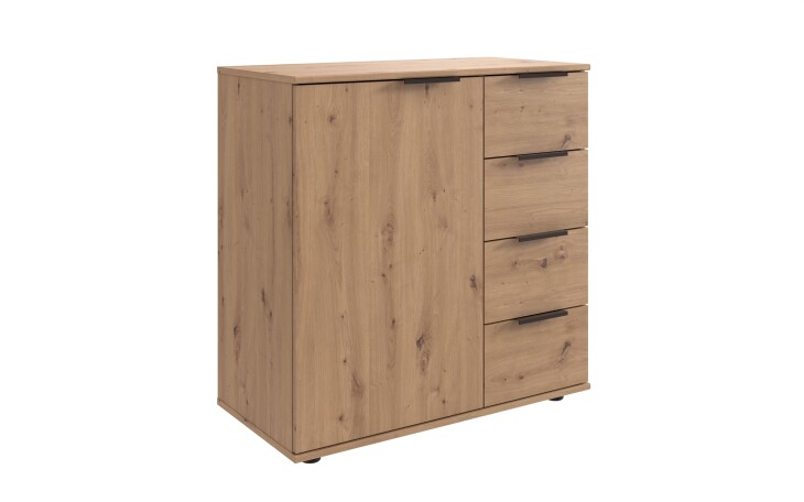 Sideboard >NADJA< in ARTISAN EICHE NACHBILDUNG - 81x83x41cm (BxHxT)
