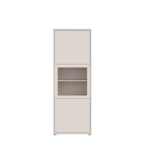 Stauraumvitrine >ALICE SPRINGS< in Sand / Glas -...