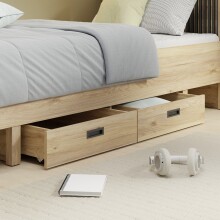 Bettschubkasten >JYTANA< in Mauvella Eiche Dekor - 128,2x21,2x91,5cm (BxHxT)