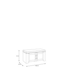 Schuhbank >BOHOL< in Eiche Dekor / Cabezone - 86,5x45x42cm (BxHxT)