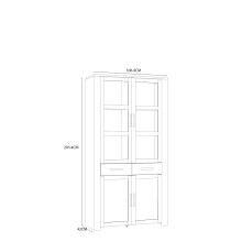 Stauraumvitrine >BOHOL< in Eiche Dekor / Sibiu - 106,4x205,4x42cm (BxHxT)