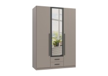 Drehtürenschrank >MARBURG< in SAHARAGRAU - 135x199x58cm (BxHxT)