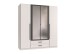 Drehtürenschrank >MARBURG< in WEISS MIT SCHWARZEEN GRIFFEN - 180x199x58 (BxHxT)