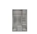 Drehtürenschrank >MARBURG< in WEISS MIT SCHWARZEEN GRIFFEN - 135x199x58 (BxHxT)