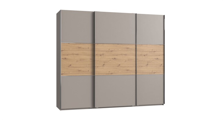 Schwebetürenschrank >indiana A< in SAHARAGRAU / ARTISAN - 250x216x65cm (BxHxT)