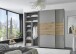 Schwebetürenschrank >indiana A< in SAHARAGRAU / ARTISAN - 250x216x65cm (BxHxT)