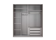 Schwebetürenschrank >indiana A< in GRAPHIT - 200x216x65cm (BxHxT)
