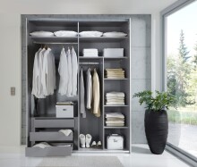 Schwebetürenschrank >indiana A< in GRAPHIT - 200x216x65cm (BxHxT)