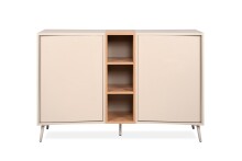 Sideboard >Sinop< in Sand / Artisan Eiche Dekor - 135x90x37,5 (BxHxT)