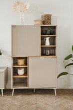Highboard >Sinop< in Sand / Artisan Eiche Dekor -...