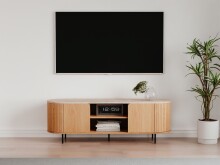 TV-Board >Fabia< in Travertin / Eiche Dekor - 140x52x40cm (BxHxT)