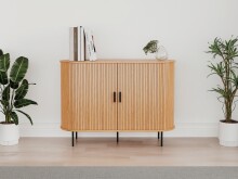 Sideboard >Kajsa< in Dekor Eiche, Holzwerkstoff - 120x80x40cm (BxHxT)