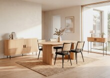 Sideboard >Kajsa< in Dekor Eiche, Holzwerkstoff - 160x80x40cm (BxHxT)