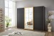 Schwebetürenschrank >KATAR< in GRAPHIT + GOLDFARBIG MATT - 270x208x64cm (BxHxT)